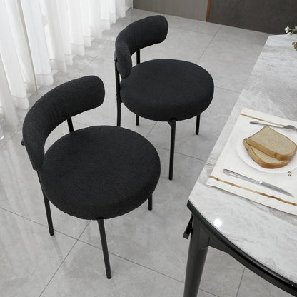 Esszimmerstühle 2er Set, Modern Retro Design, Schwarz