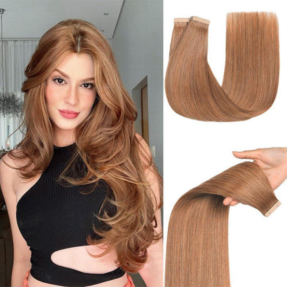 Echthaar Tape Extensions 60cm Auburn Ginger