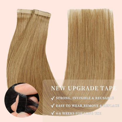 Echthaar Tape Extensions 60cm (24 Zoll) Gerade