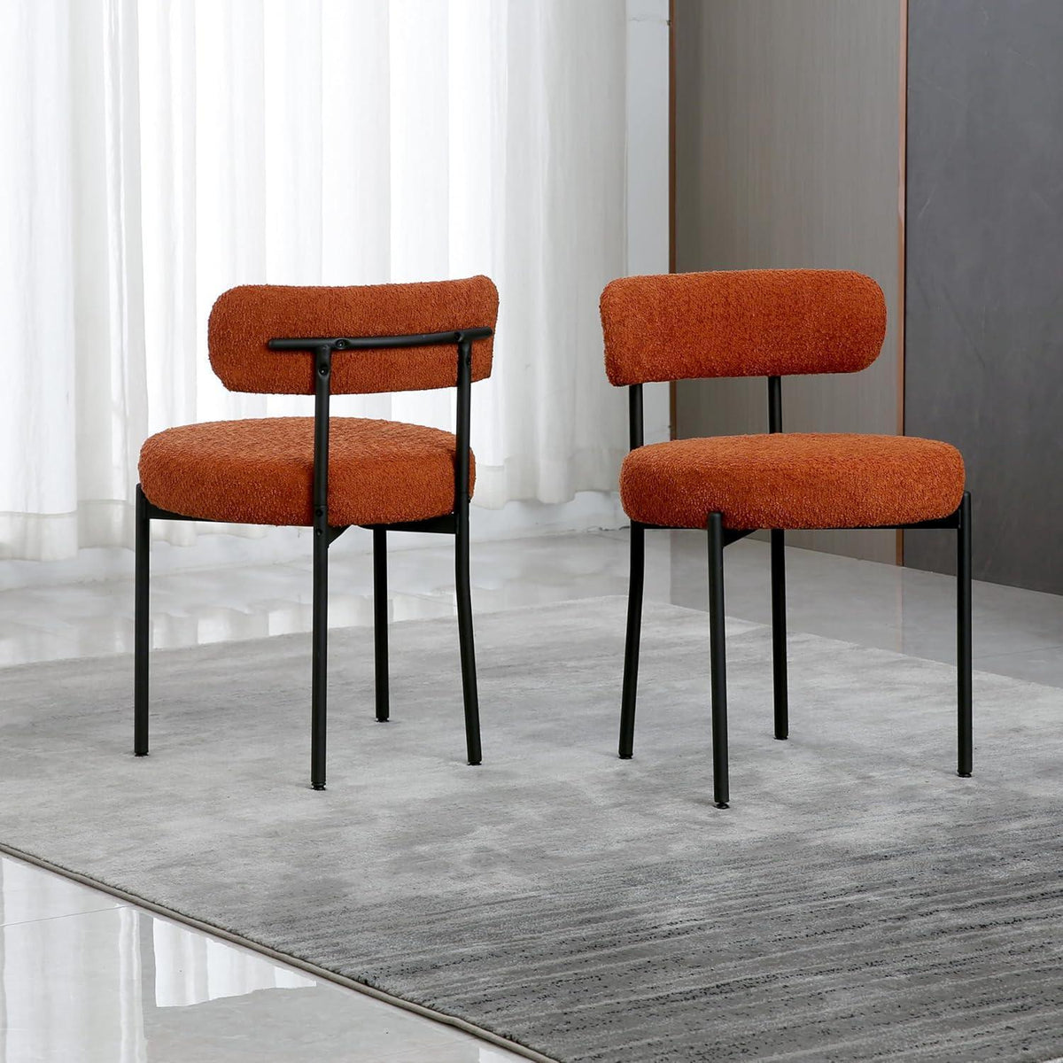 Esszimmerstühle 2er Set, Modern Retro, Orange