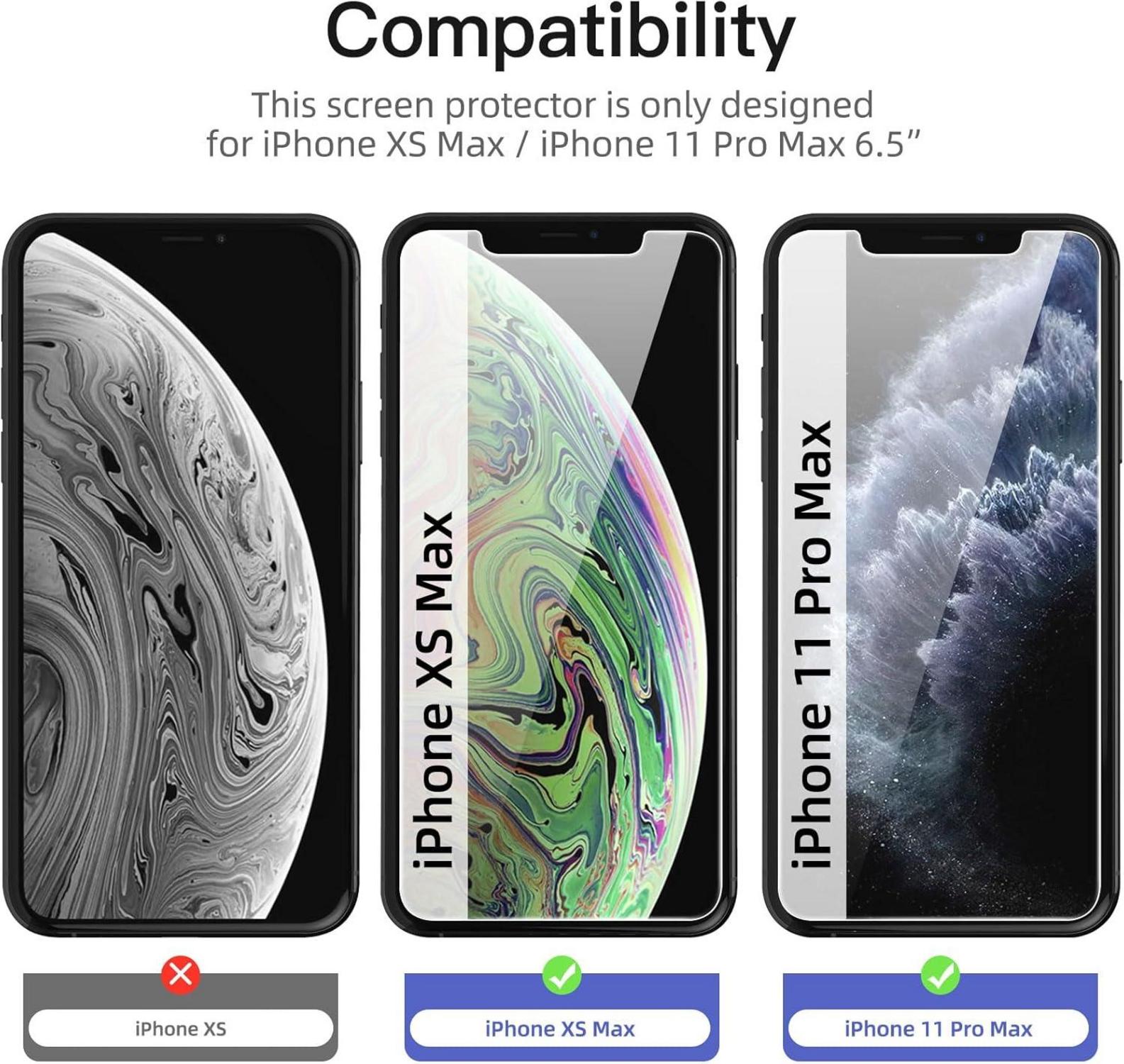 Sichtschutz Panzerglas iPhone 11 Pro Max XS Max 9H Härte 3