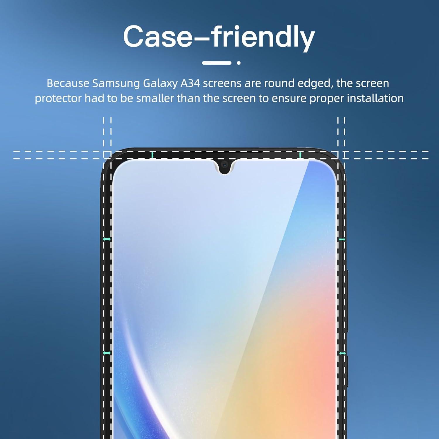 Sichtschutz Panzer Schutz Glas Samsung Galaxy A34 5G 3er Set
