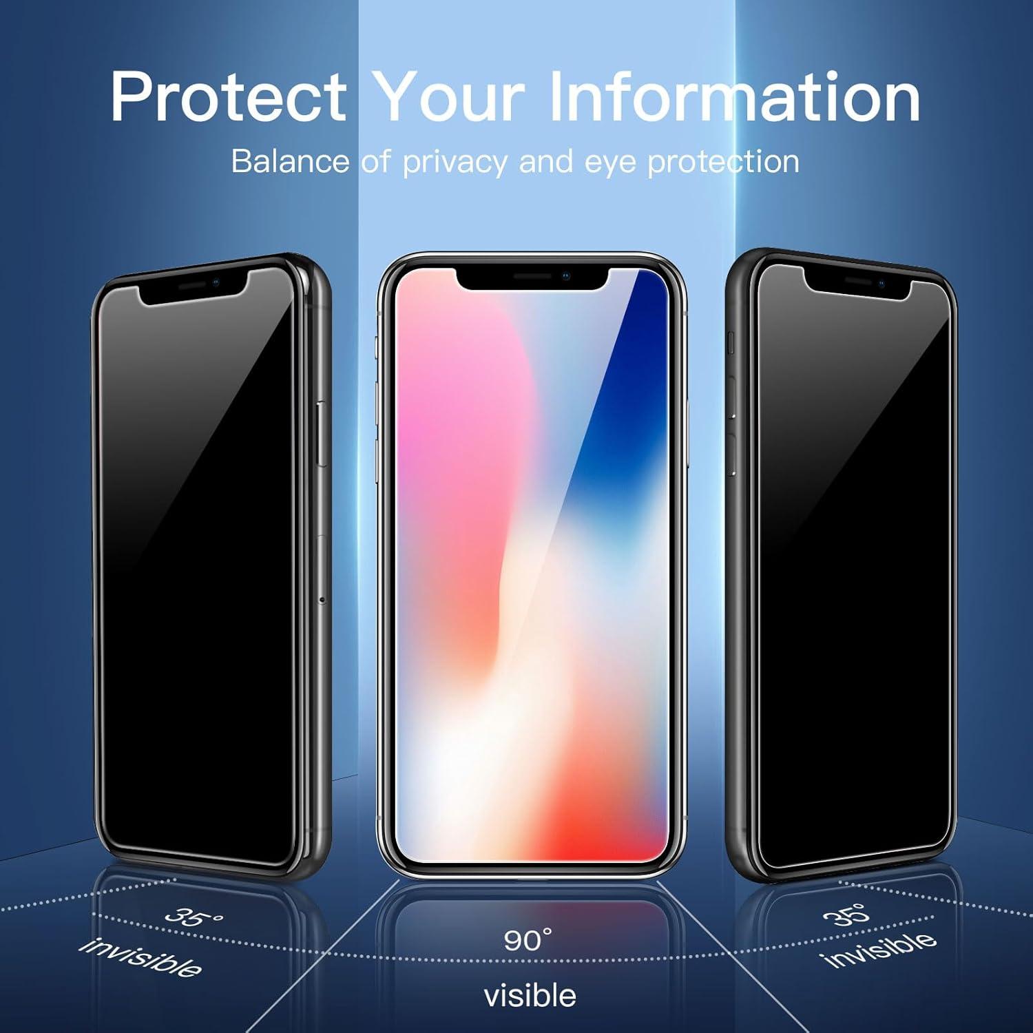 Sichtschutz Panzerglas für iPhone 11 Pro/X/XS (5,8 Zoll) 3er Set