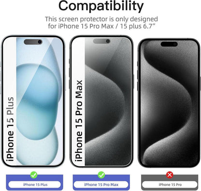 Sichtschutz Panzer Schutzglas iPhone 15 Pro Max 15 Plus 6,7