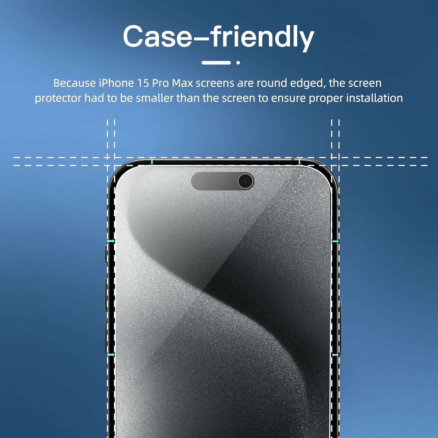 Sichtschutz Panzer Schutz Glas für iPhone 15 Pro Max 6,7 Zoll
