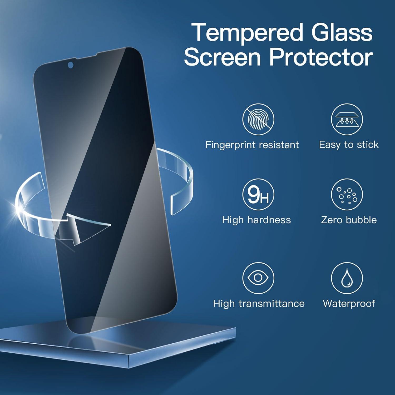 3x NEW'C Sichtschutz Panzerglas iPhone 13 Mini 5,4 Zoll - 35-Grad-Schutzwinkel, 9H Härte, Blasenfrei