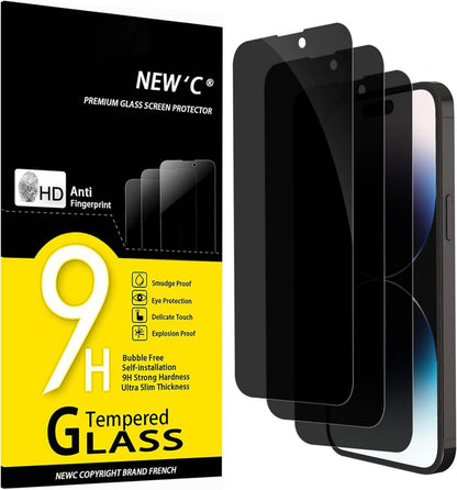 Sichtschutz Panzerglas iPhone 14 Pro Max 3er Set 9H Härte