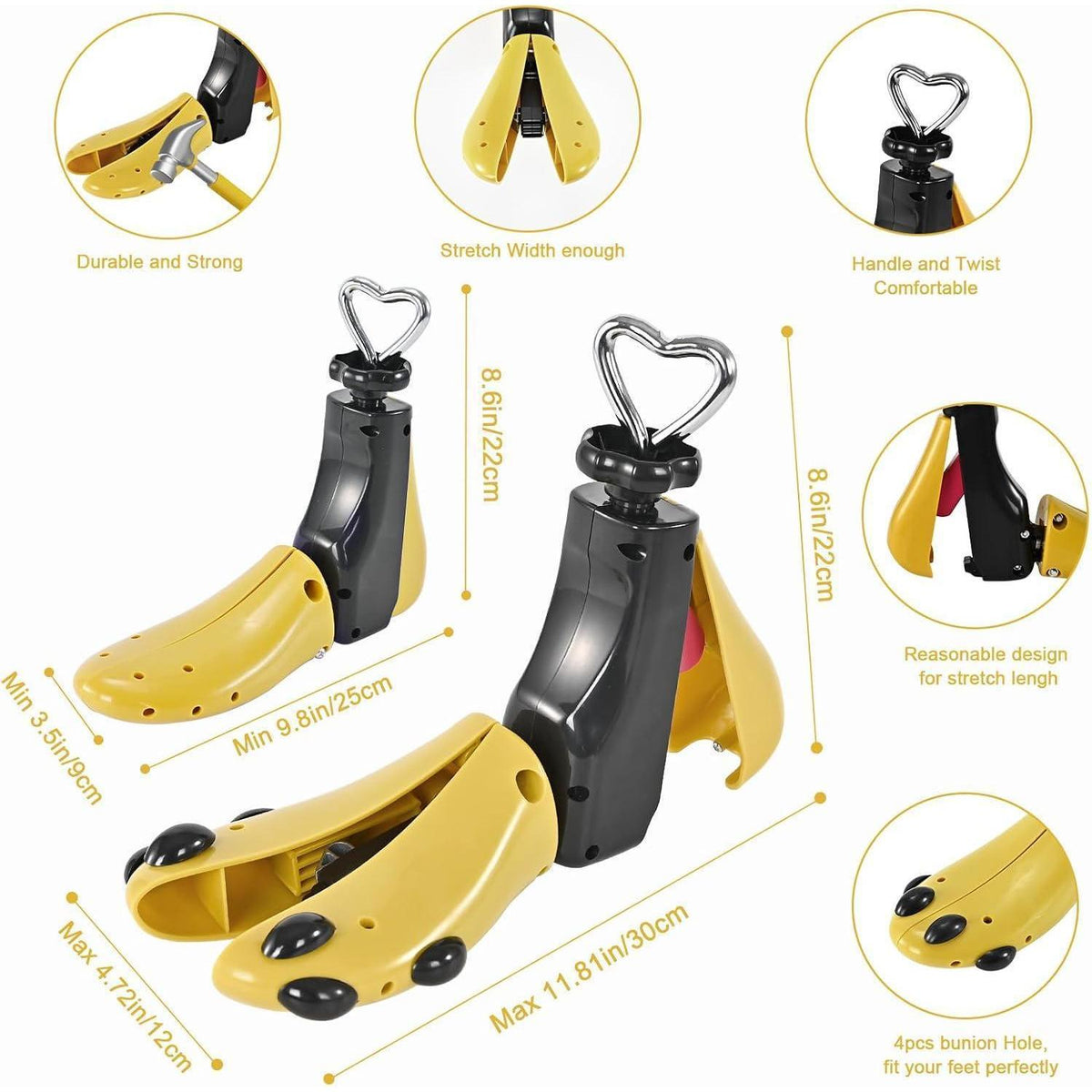 Schuhspanner verstellbar für Damen & Herren, breite Füße, Größe 43-47