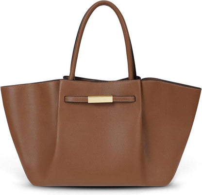Tote Bag Damen Groß Kunstleder Shopper Braun Luxusdesign