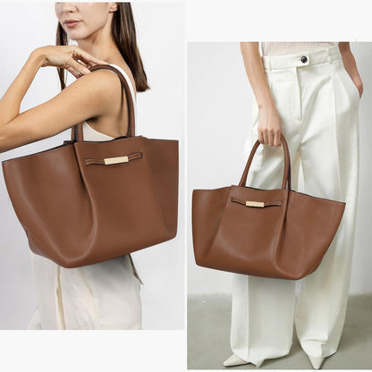 Große Damen TIAASTAP Braun Kunstleder Handtasche mit