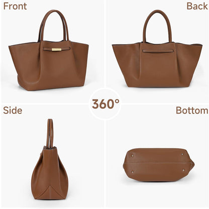 Tote Bag Damen Groß Kunstleder Shopper Braun Luxusdesign