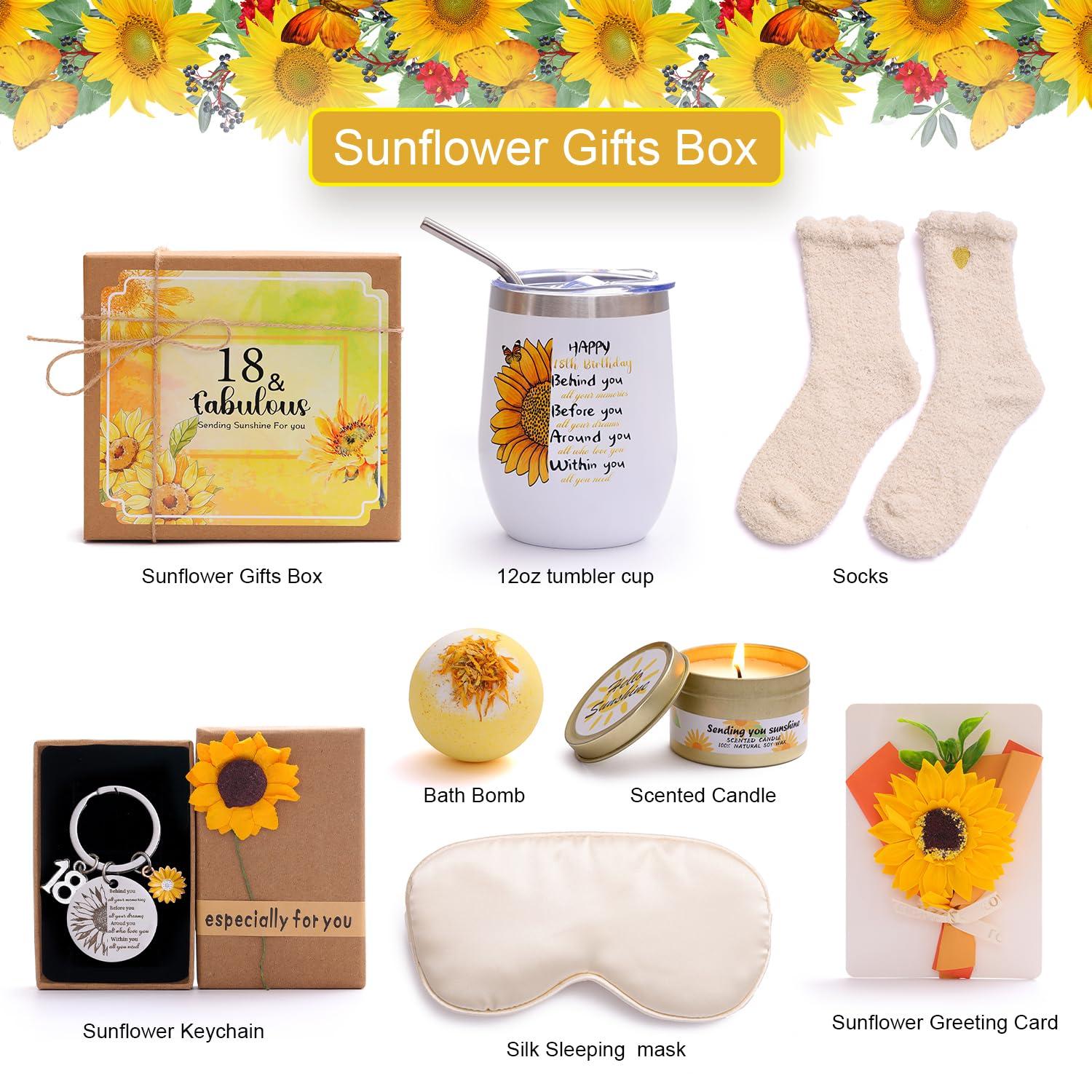 18. Geburtstag Mädchen Sonnenblume Geschenkbox für 18 Jahre