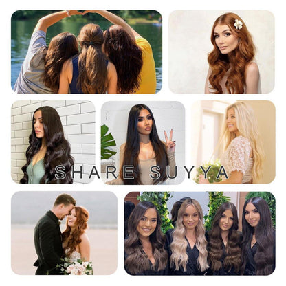 Echthaar Clip-In Extensions Gerade #1 Tief Schwarz 35cm