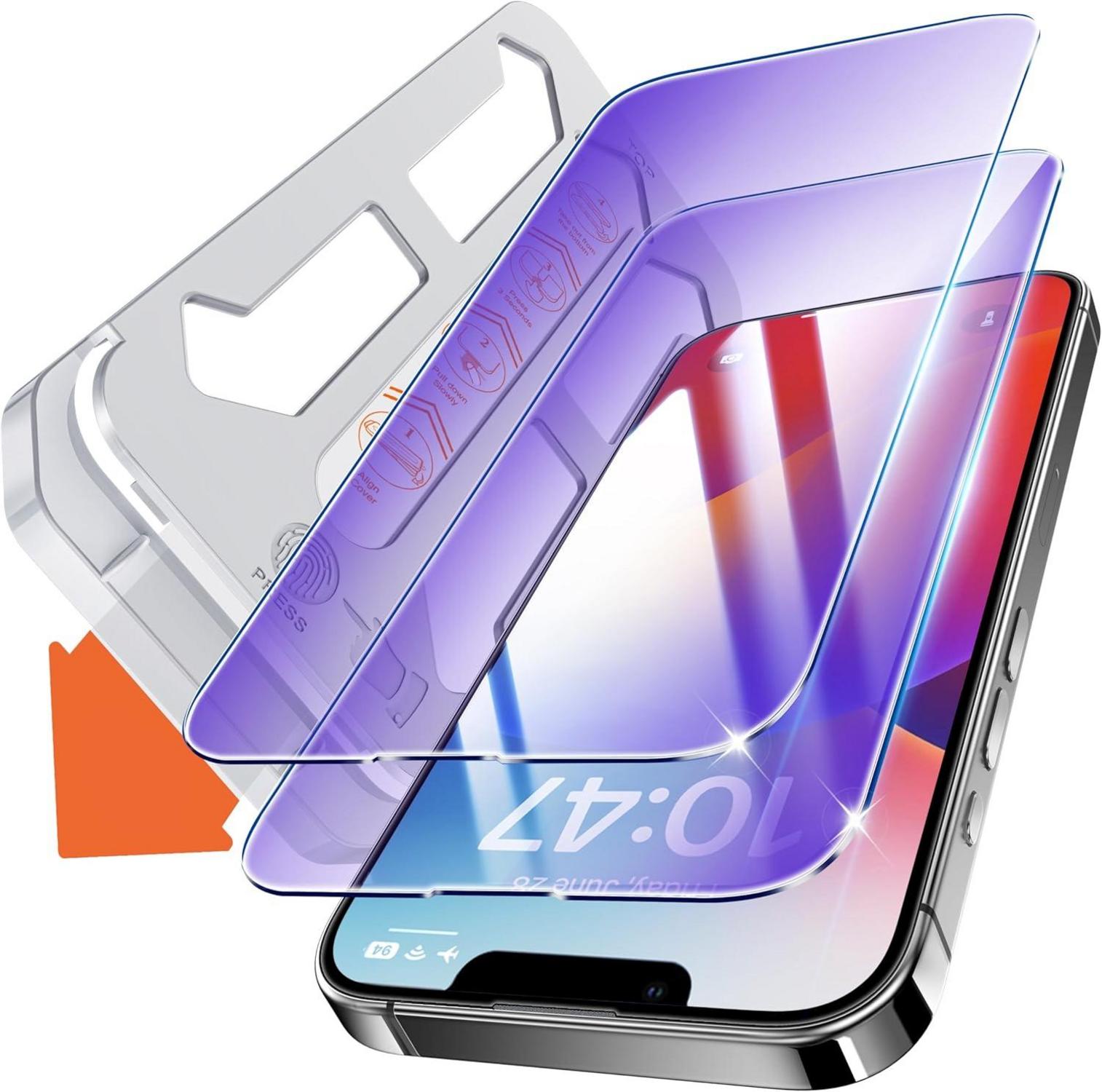 Panzerglas iPhone 13 Pro Max Anti-Blaulicht 9H+ 2er-Pack