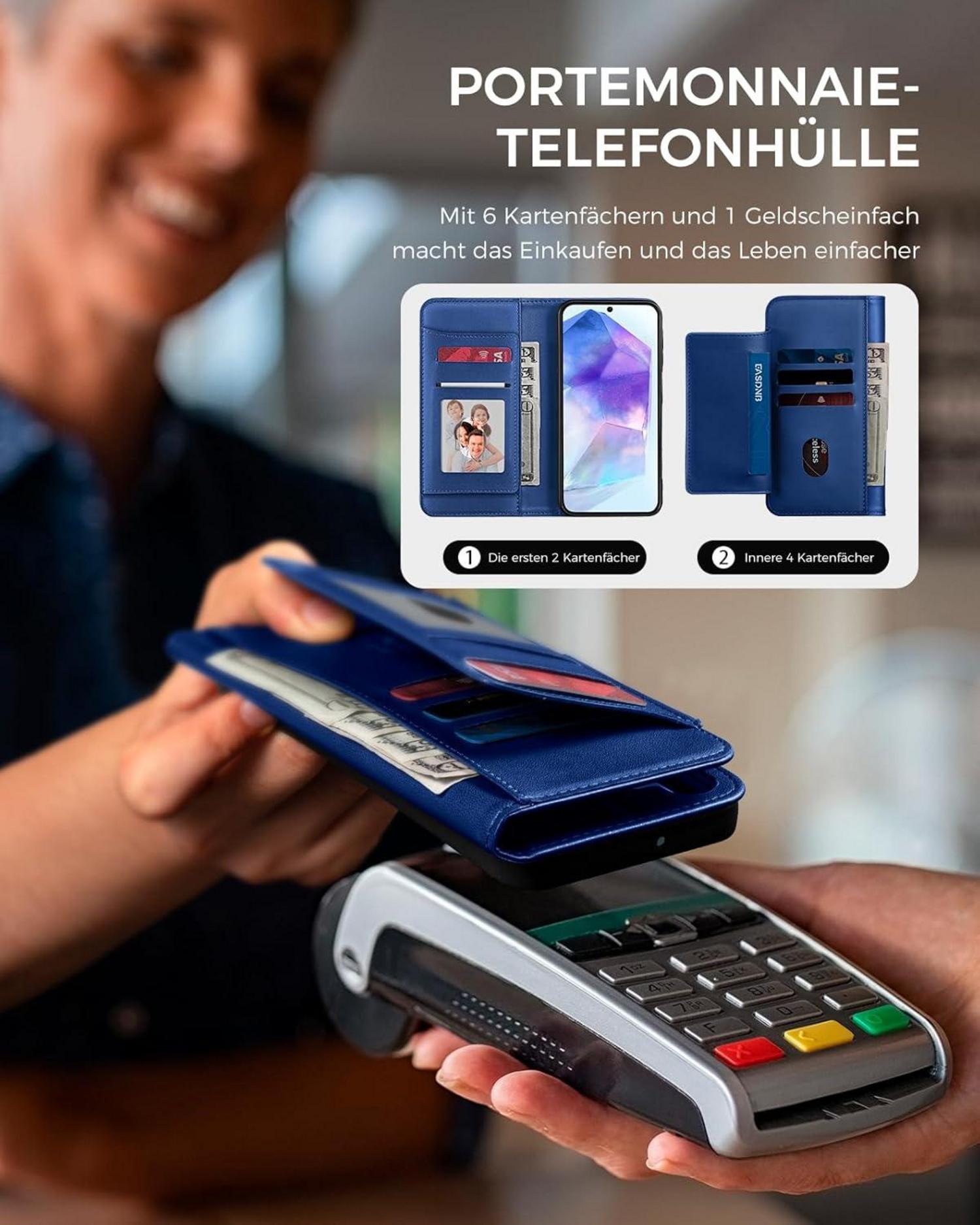 Handyhülle Samsung Galaxy A55 5G Lederhülle Königsblau