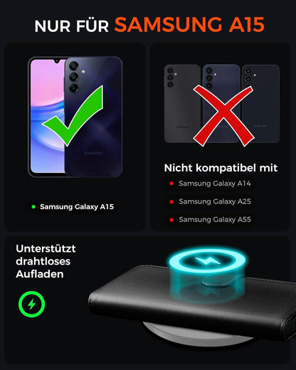 Schwarze Samsung Galaxy A15 5G Handyhülle mit RFID Blocker