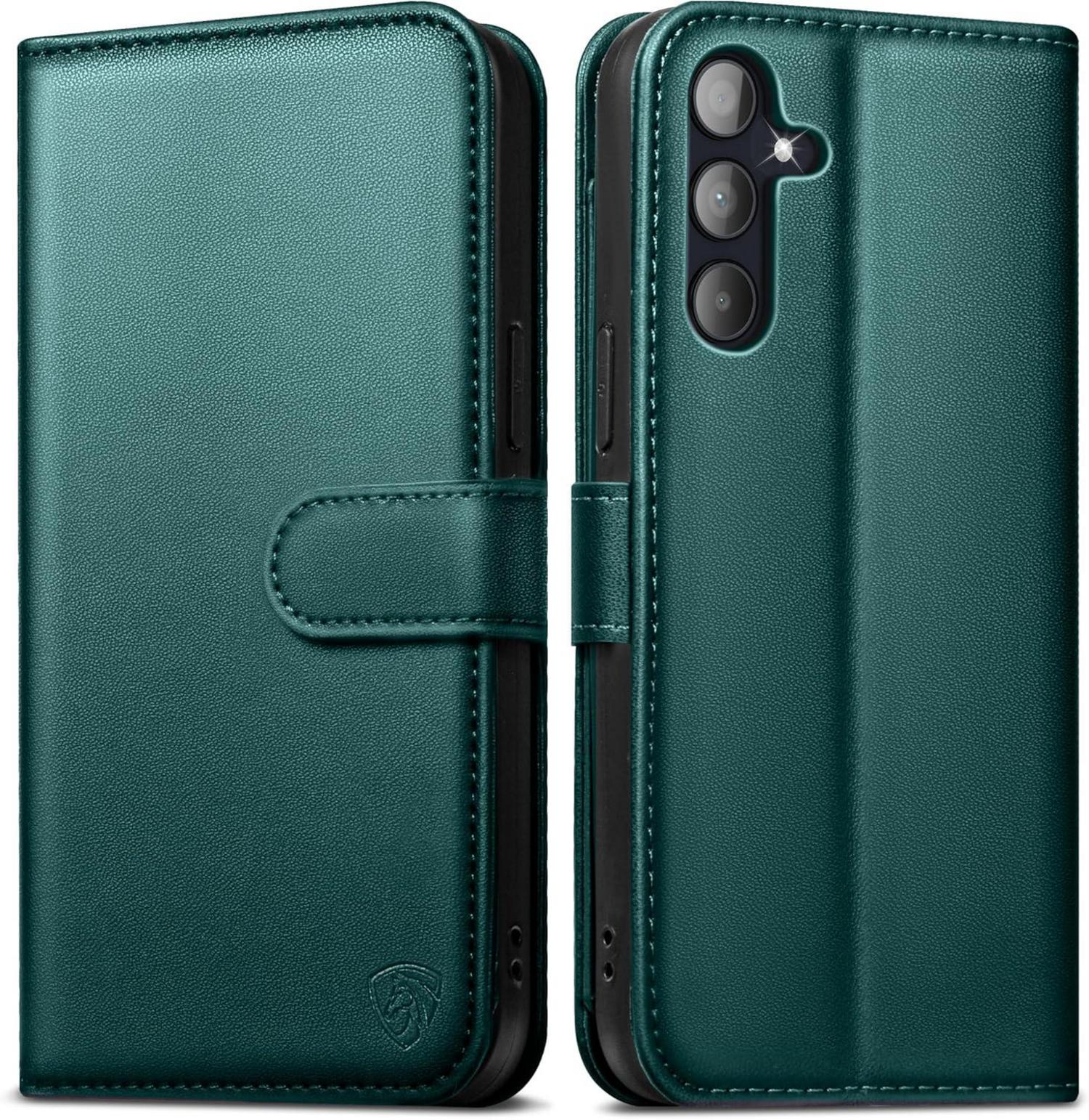 EASDNB Samsung Galaxy A55 5G Handyhülle Grün magnetisches Flip Cover