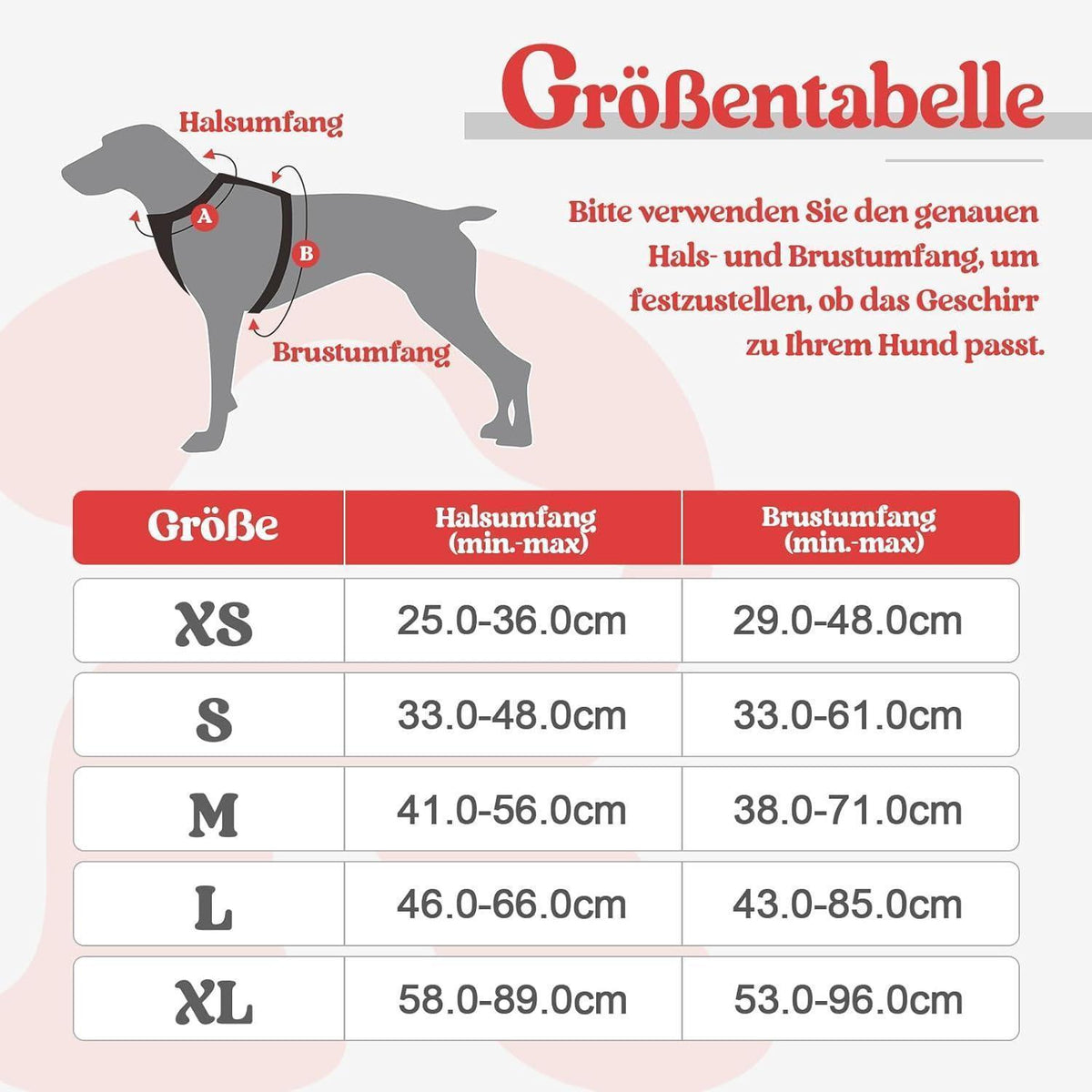 Hundegeschirr Anti-Zug mit Griff, verstellbar, atmungsaktiv, M