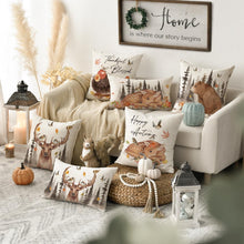 Herbst Kissenbezüge 4er Set 40x40 cm Wildtiere Deko Beige