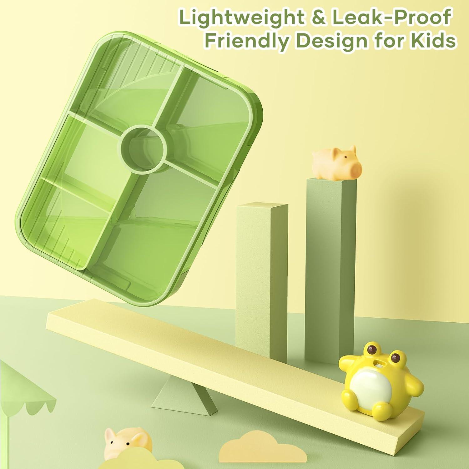 LEIKEEGO Lunchbox Kinder mit Fächern BPA-frei Auslaufsicher 1150ml