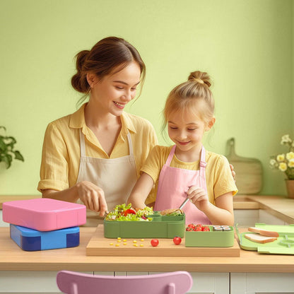 LEIKEEGO Lunchbox Kinder mit Fächern BPA-frei Auslaufsicher 1150ml