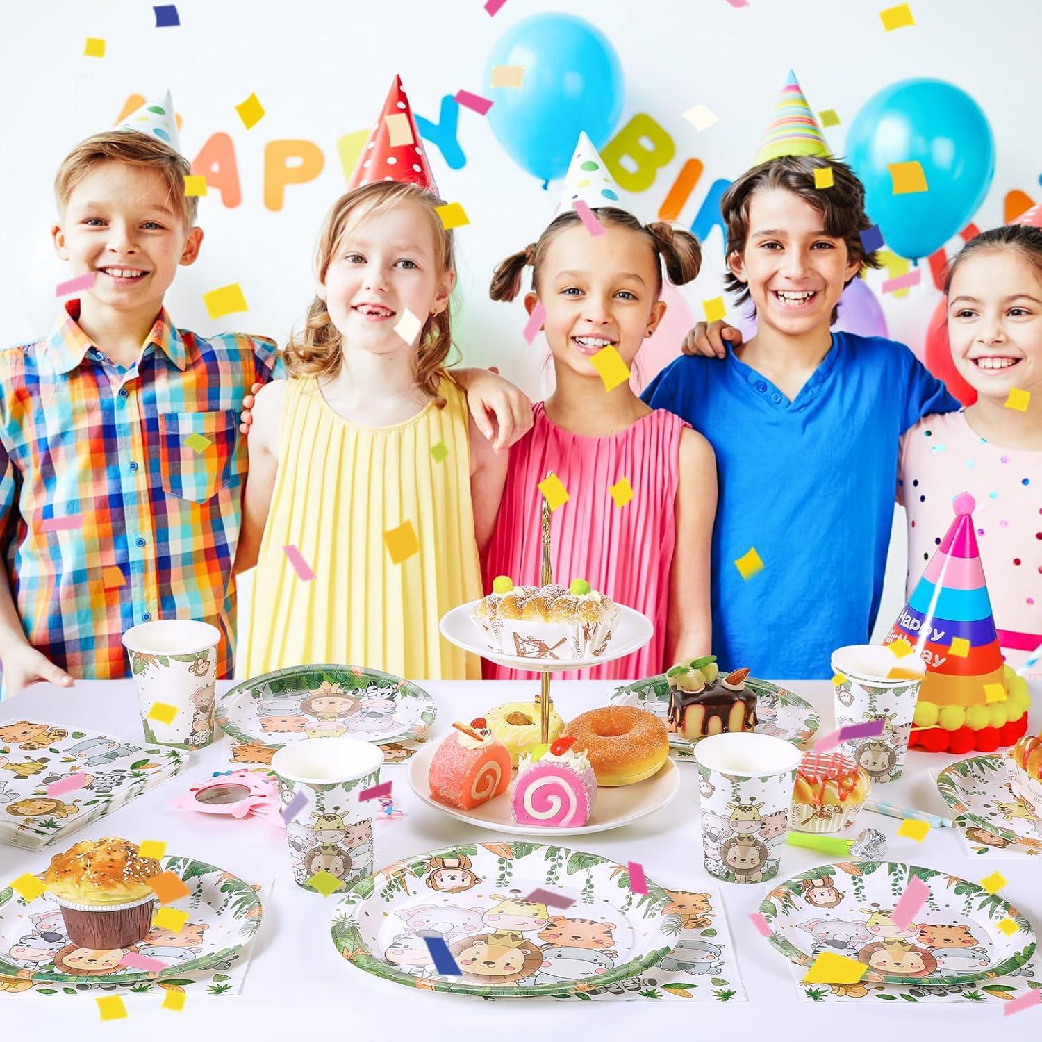 Dschungel Tiere Partygeschirr Set für Kindergeburtstag