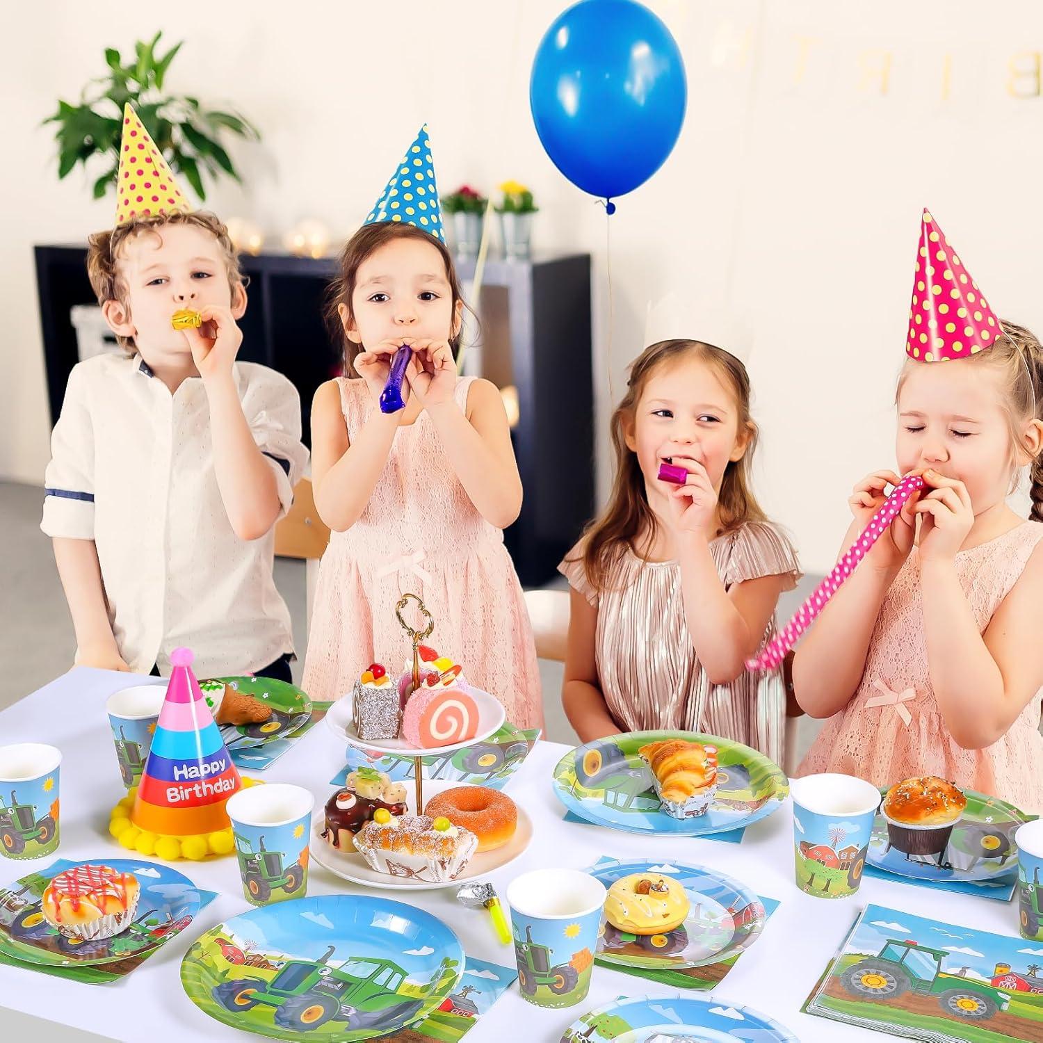 Traktor Partygeschirr Set 50-teilig für Geburtstag Deko