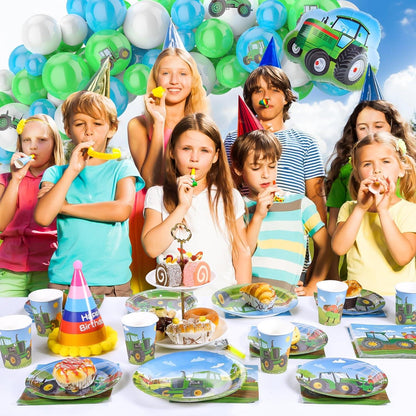 Traktor Partygeschirr Set 50-teilig für Kindergeburtstag Dekoration