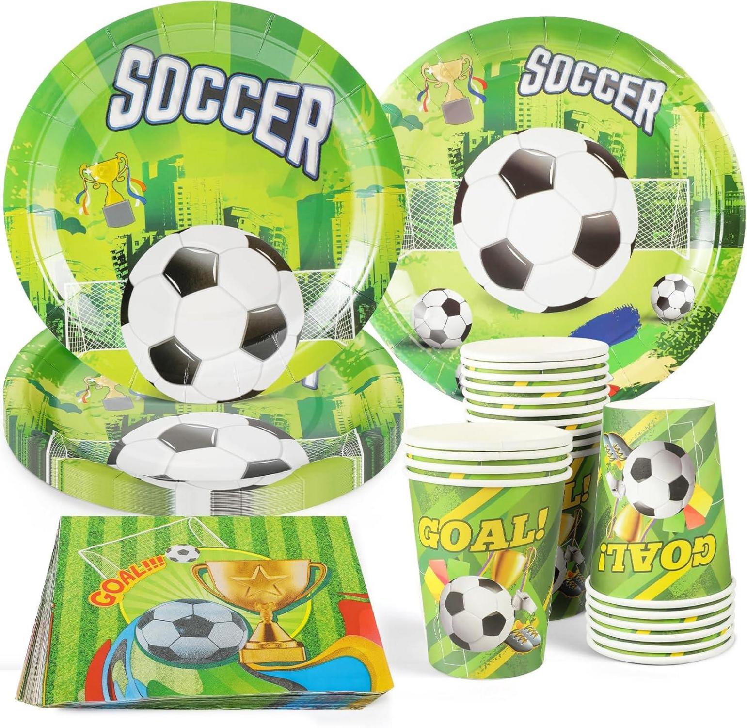 Fußball Partygeschirr Set 50-teilig Kindergeburtstag Deko