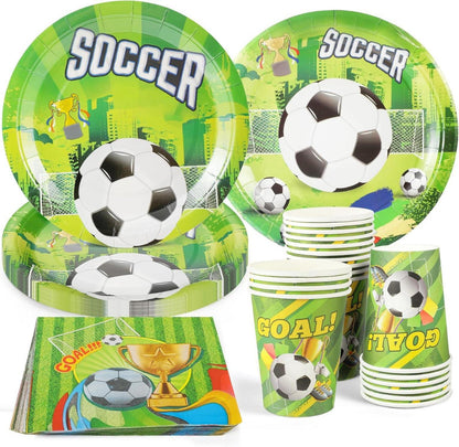Fußball Partygeschirr Set 50-teilig Kindergeburtstag Deko