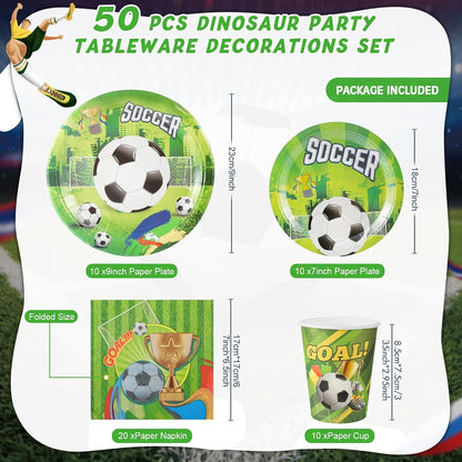 Fußball Partygeschirr Set 50-teilig Kindergeburtstag Deko