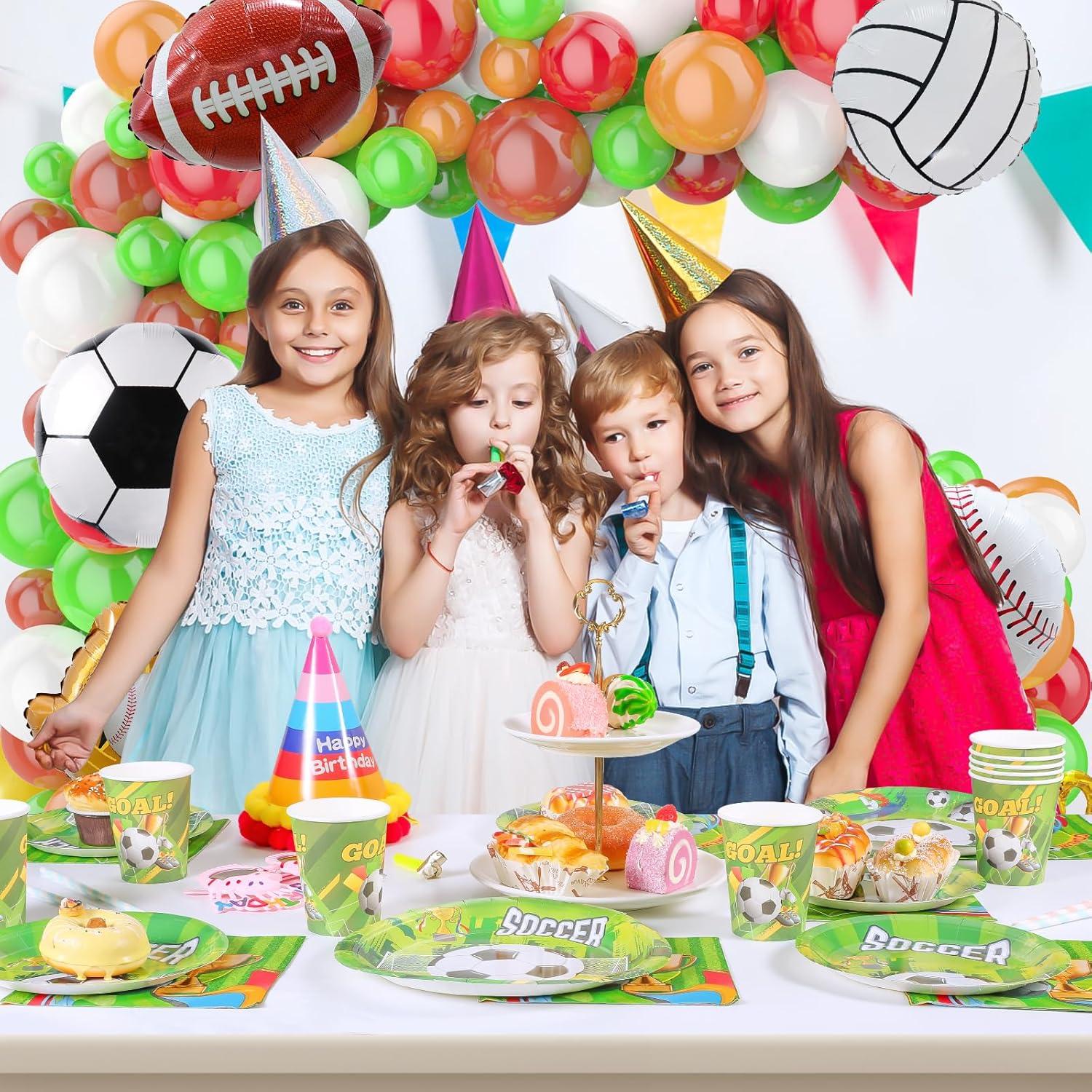 Fußball Partygeschirr Set 50 Teile Pappteller Becher Servietten Kindergeburtstag