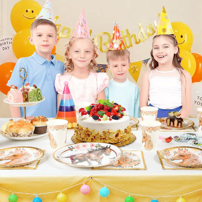 Pferd Partygeschirr Set 50-teilig für Geburtstag Deko Kindergeburtstag