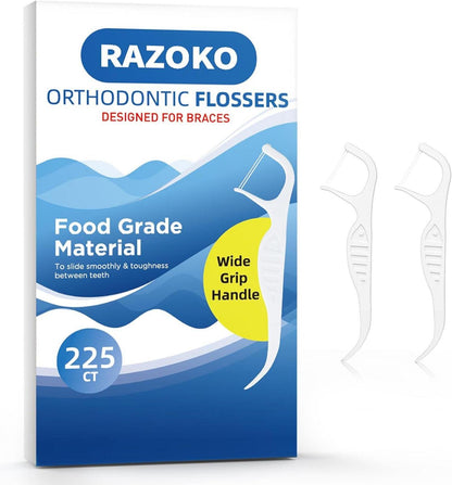 Orthodontische Zahnseidensticks für Zahnspangen Reinigung 225 Stück