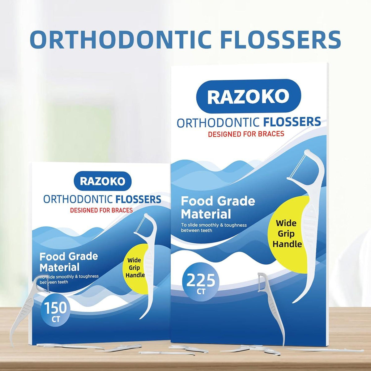 Orthodontische Zahnseide für Zahnspangen 225 Stück, Twin-Line