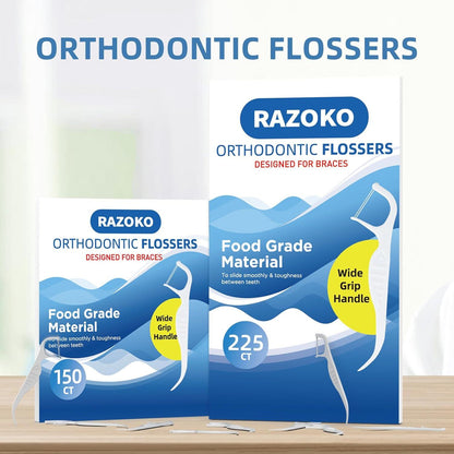 Orthodontische Zahnseide für Zahnspangen 225 Stück, Twin-Line