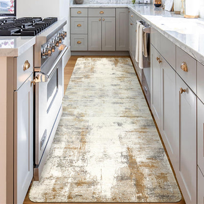 Teppich Läufer 80x300cm Beige rutschfest waschbar modern Läufer Lang