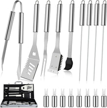 Grillbesteck Set aus Edelstahl 18-teilig BBQ Alukoffer