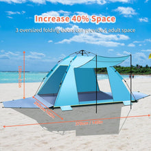 4-5 Person Instant Pop Up Strandzelt mit Sonnenschutz und