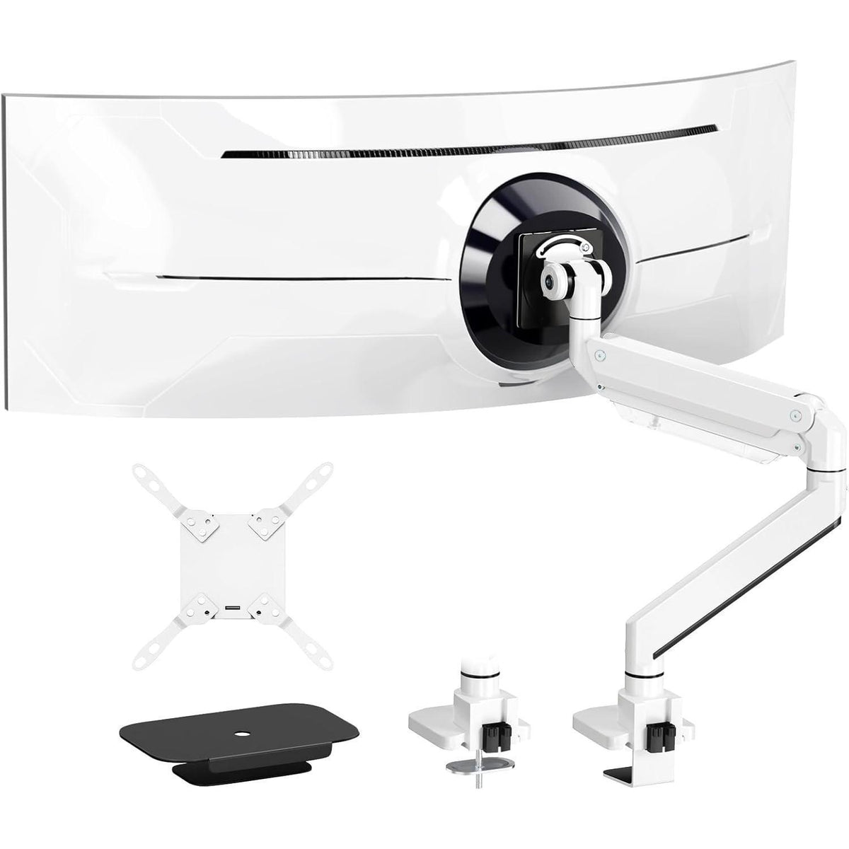 Monitorarm Gasfeder für 17-57 Zoll – Premium Aluminium, Weiß