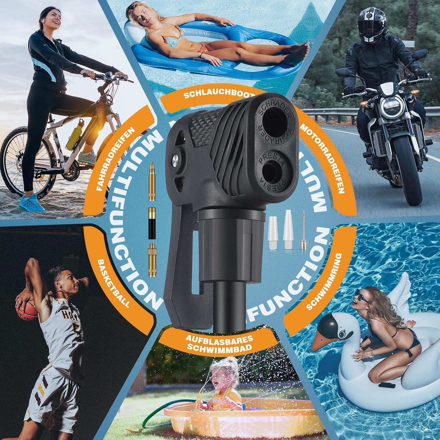 Fahrradpumpe mit Manometer 160PSI/11Bar, Standluftpumpe - Rennrad, E-bike, Mountainbike