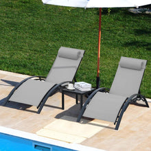 Aluminium Sonnenliege XXL Set mit Beistelltisch und