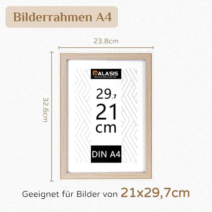 Moderne Walasis Holz Bilderrahmen A4 - 3er Set 21x29,7cm MDF