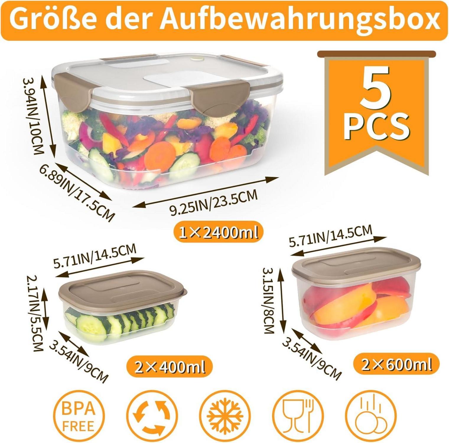 Frischhaltedosen Set Meal Prep Boxen Stapelbare Luftdicht Vorratsdosen