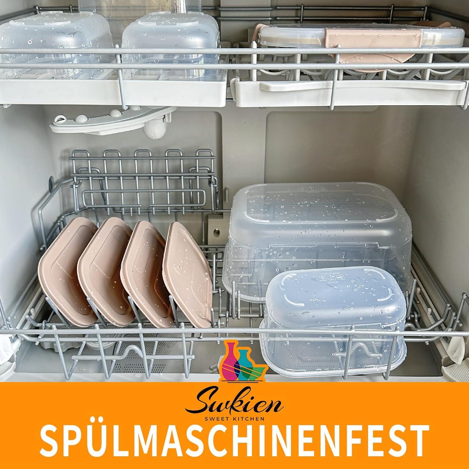 5er Set Stapelbare Frischhaltedosen mit Deckel, BPA-frei, Luftdicht, Food Container