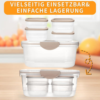 Frischhaltedosen Set 5-teilig Meal Prep Boxen stapelbar luftdicht