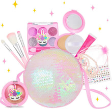 Kinder Make-up Set mit glitzernder Umhängetasche, waschbar