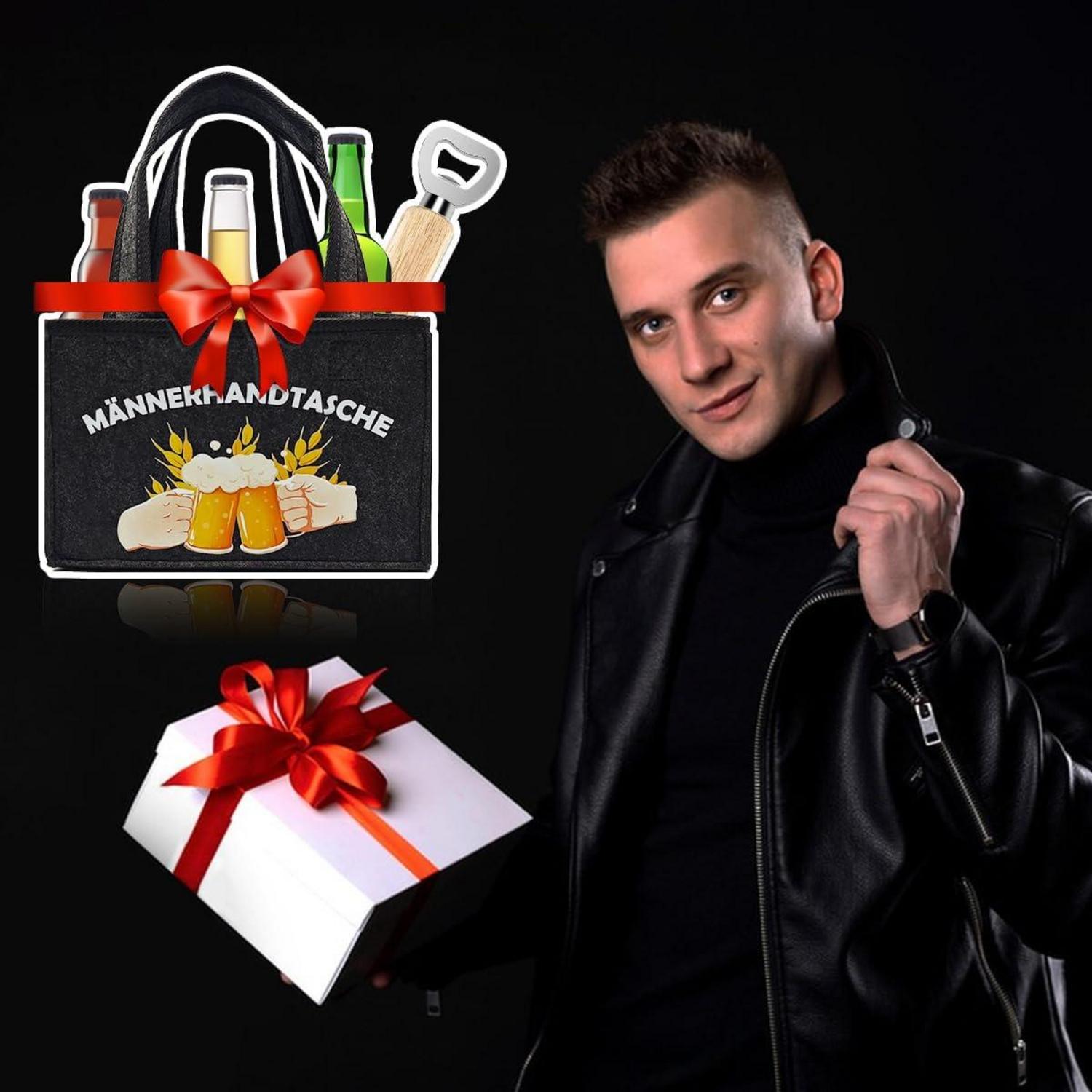Männerhandtasche Bier 6 Flaschen für Männer Geburtstag & Bierliebhaber