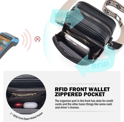 Damen Handy Umhängetasche RFID Leder Multifunktion Wasserdicht