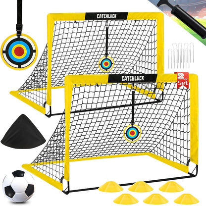 Faltbares Fußballtor Set mit Fußball und Zubehör für Kinder